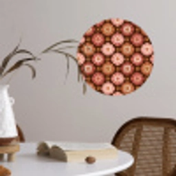 Geometrisch - Bloemen - Kleurrijk Wandcirkel behangsticker klein 186 -sfeer3