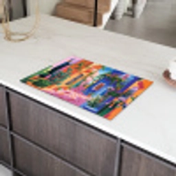 Geel - Blauw - Oranje - Huis Inductie beschermer vinyl 3mm klein -sfeer8