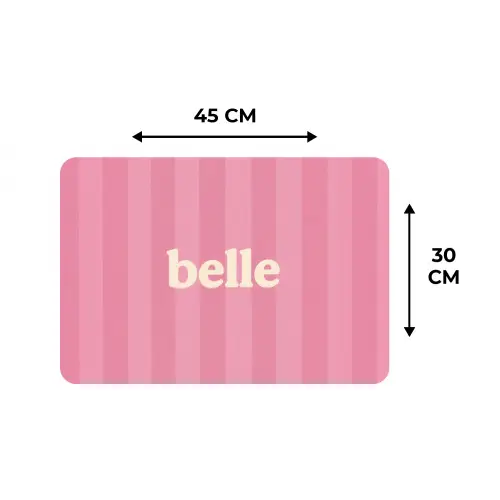 Roze - Gestreept - Belle Placemat vinyl groot -specs