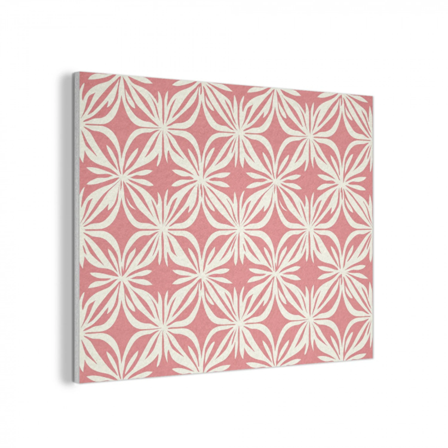Roze - Bloemenmotief - Wit - Modern PET vilt klein 837 -3d