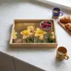 Bloemen - Geel - Wazig Dienblad Rechthoek middel -sfeer2