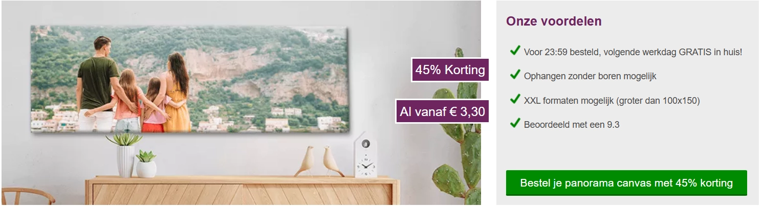 Banner panoramafoto op canvas