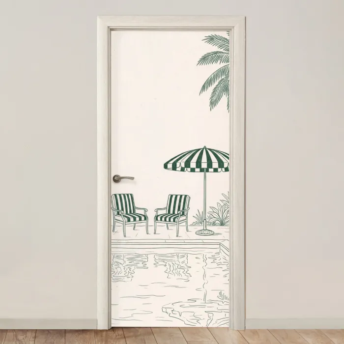 Terras - Illustratie - Groen deurposter klein -3d_beige