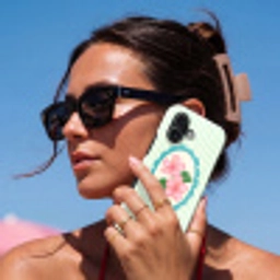 Bloemen - Ovaal - Strepen - Groen Toughcase MagSafe Apple iPhone 17 klein -Sfeer2V