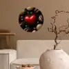 Macarons - Rood - Hart Wandcirkel behangsticker klein -sfeer1