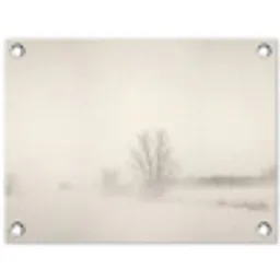 Boom - Mist - Sneeuw - Winter - Minimalistisch tuinposter los doek klein -3d