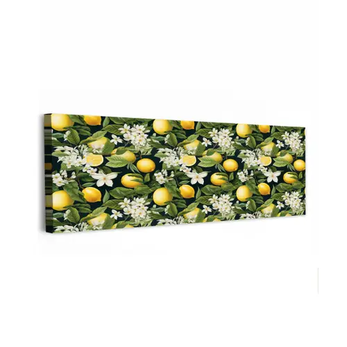 Hangende - Citroenen - Witte - Bloemetjes canvas 2cm klein 828 -z3d