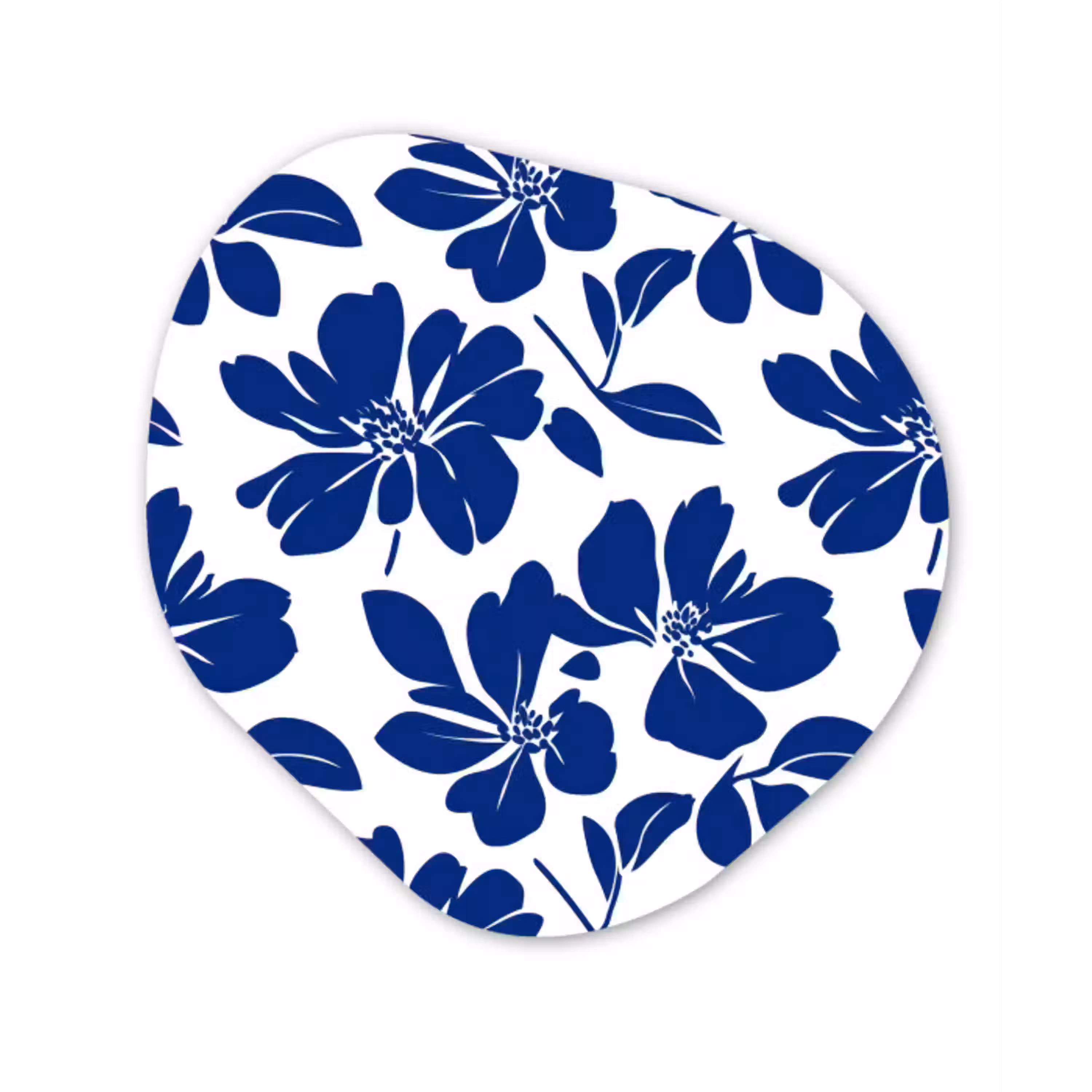 Floraal - Modern - Blauw Wandcirkel Organisch Aluminium middel 851 -3d