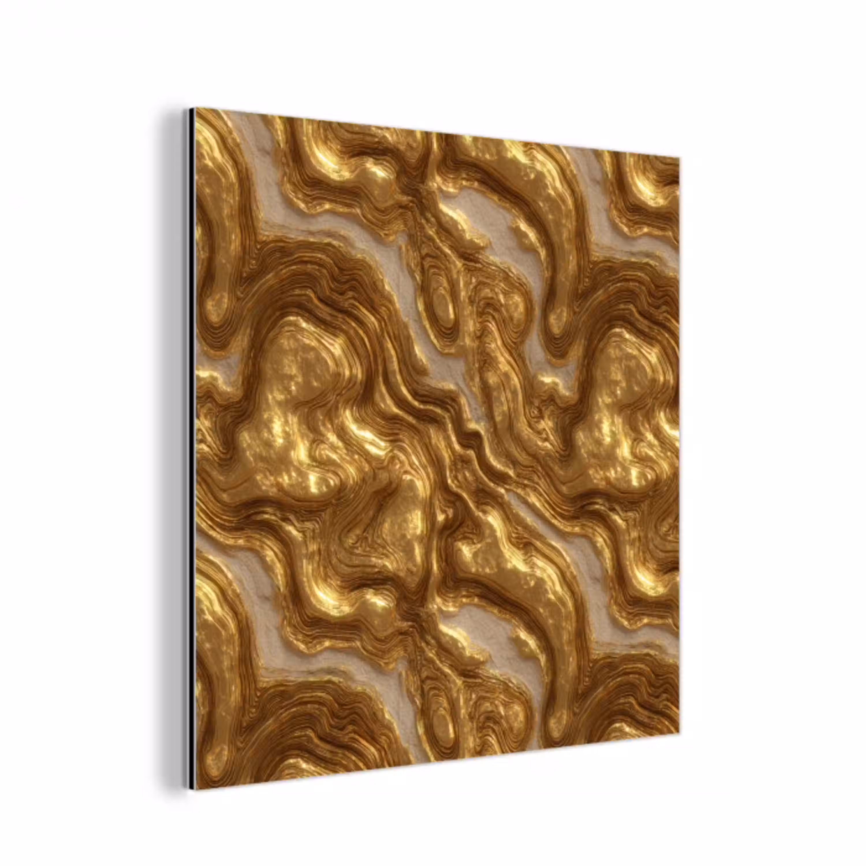 Golven - Organisch - Goud - Crème aluminium wit klein 46 -3d