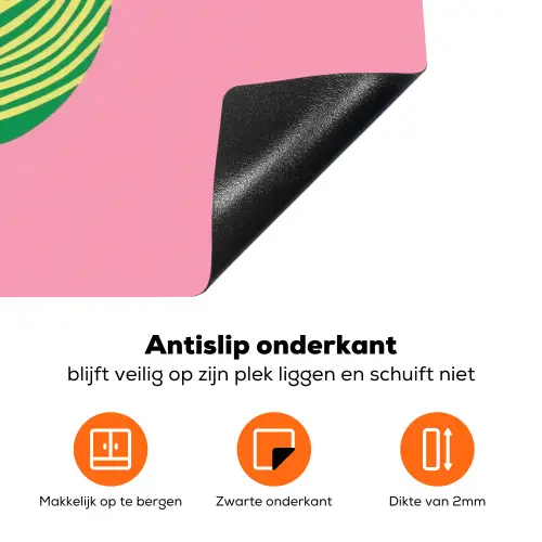 Illustratie - Blad - Minimalistisch - Groen Inductie beschermer vinyl 3mm klein -zzzzzzz-td-onderkant