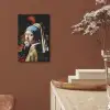 Meisje met de parel - Johannes Vermeer - Bloemen - Rood aluminium wit klein -sfeer4
