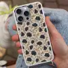 Motief - Bloemen - Zwart - Beige Hoesje iPhone 16 Pro Max met koord klein 804 -sfeer3