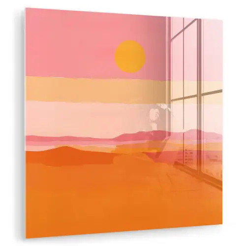 Zon - Abstract - Landschap - Oranje plexiglas 5mm klein -zzzproduct_nieuw