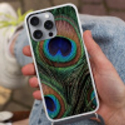Pauwenveren - Klassiek - Groen Hoesje iPhone 16 Pro Max met koord klein -sfeer3