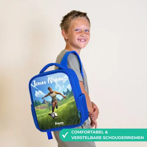 Voetbal - Jongen - Goal - Voetbaltenue Kinderrugzak - Blauw middel -sfeer3_NL