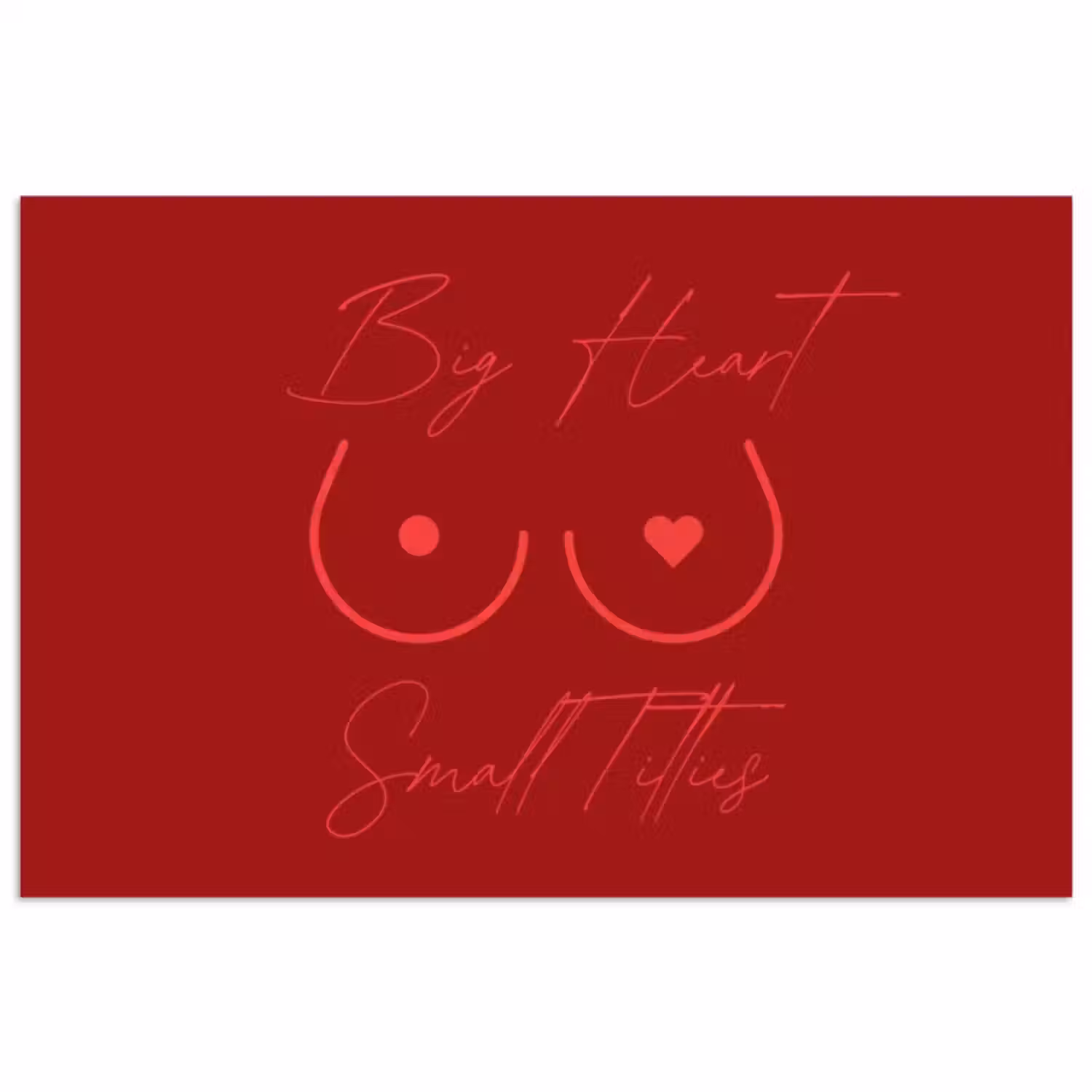 Poster - big heart small titties - Hart - Rood