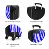 Zebrapatroon blauw en lila NBS - Handbagage koffer - Volwassenen Unisex middel zzzzzzzbolletjes_DE