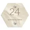 Beige - Marmer - Klassiek Naambord Hexagon klein -3d