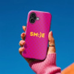 Smile - Stippen - Roze Toughcase MagSafe Apple iPhone 17 klein -Sfeer1V