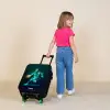 Basketbalspeler in neon dribbelactie Kinderkoffer - Zwart klein -sfeer1