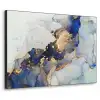 Marmer - Blauw - Goud Textielframe zwart klein -3d