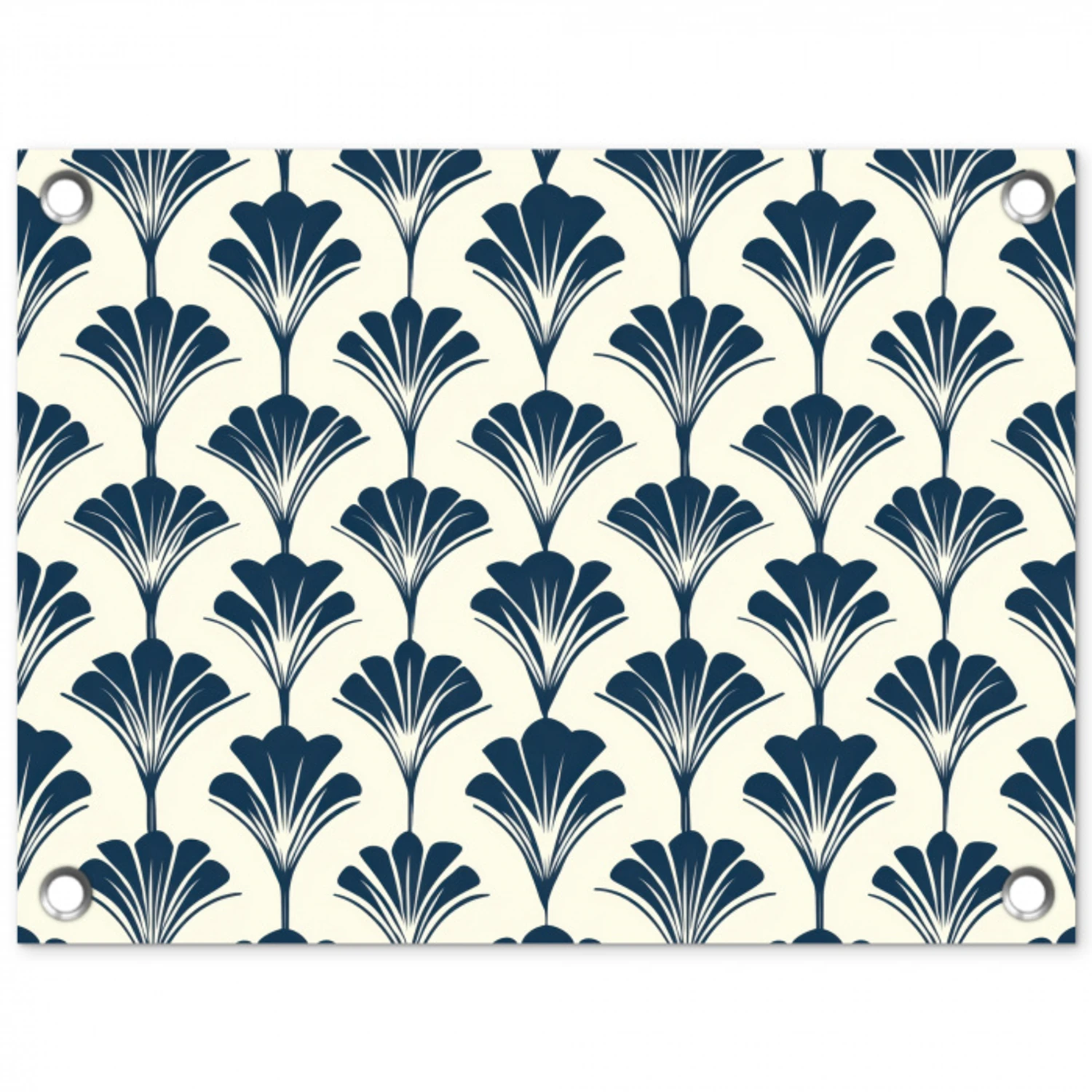 Klassiek - Motief - Blauw tuinposter los doek klein 239 -3d