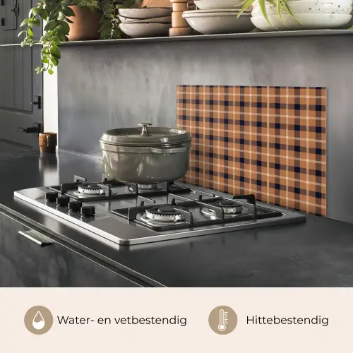 Plaid - Patroon - Vierkant - Bruin keuken achterwand spatscherm klein 900 -usp_NL
