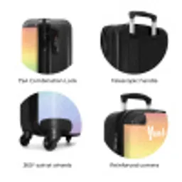Pastel regenboog NBS - Handbagage koffer - Kinderen Unisex middel zzzzzzzbolletjes_ENG
