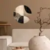 Abstract - Vlakken - Zwart - Rond Wandcirkel behangsticker klein -sfeer1
