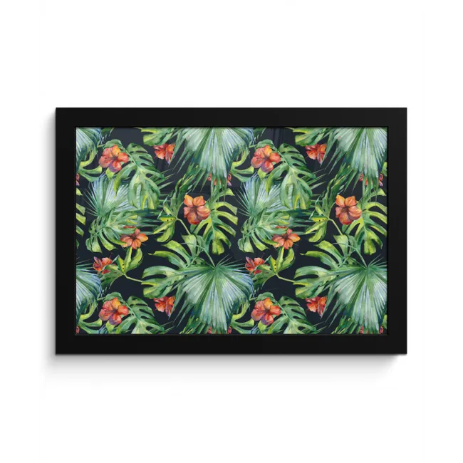 Tropical - Bloemen - Bladeren - Jungle fotolijst zwart zonder passe partout klein -3d