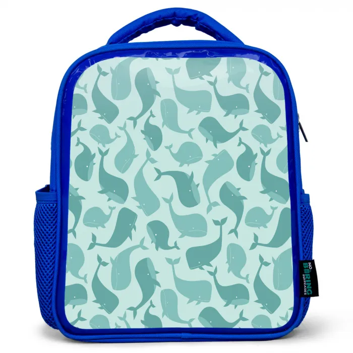 Zee - Dieren - Blauwe vinvis Kinderrugzak - Blauw middel 862 -3d