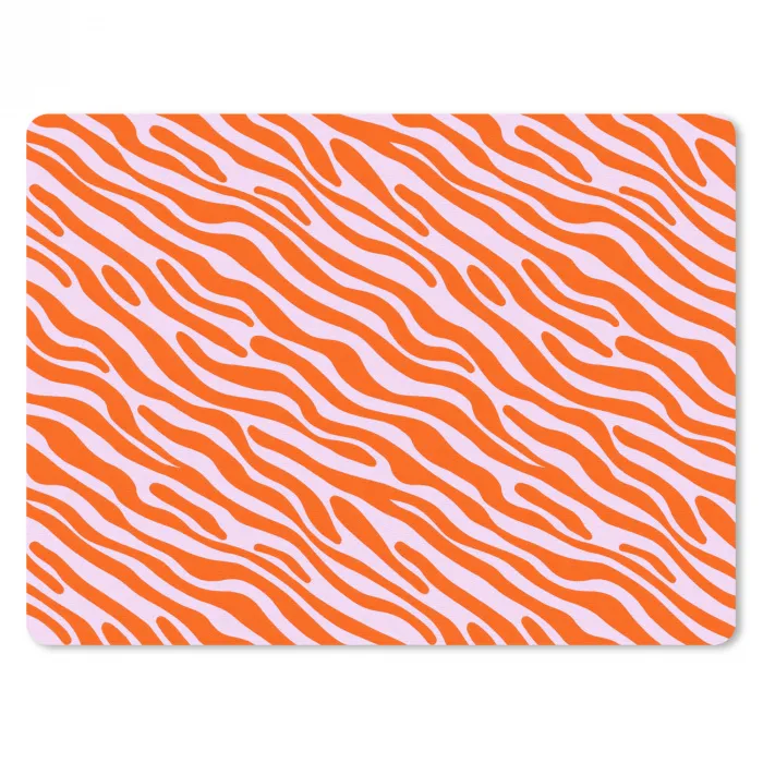 Strepen - Dynamisch - Oranje muismat rubber klein 262 -3d