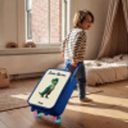 Dino - Dier - Groen Kinderkoffer - Blauw klein -sfeer1