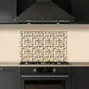Geometrisch - Retro - Bruin keuken achterwand spatscherm klein 900 -sfeer1