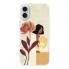 Vrouw - Minimalistisch - Bloem Apple iPhone 16 Plus klein -3d