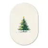 Kerstboom - Illustratie - Ster - Sneeuw Wandcirkel Ovaal Forex klein -3d