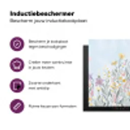 Weidebloemen - Illustratie - Kleurrijk Inductie beschermer vinyl 3mm klein -zzzzzzz-cc-usp