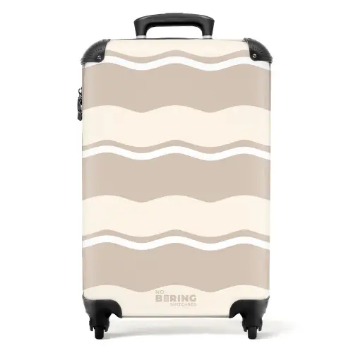 Golven in crème tinten NBS - Handbagage koffer - Unisex middel -productfoto_recht