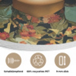Vrouw - Bloemen - Vlinders - Natuur - Vintage Akoestische PET Vilt - Rond klein -closeup_DE