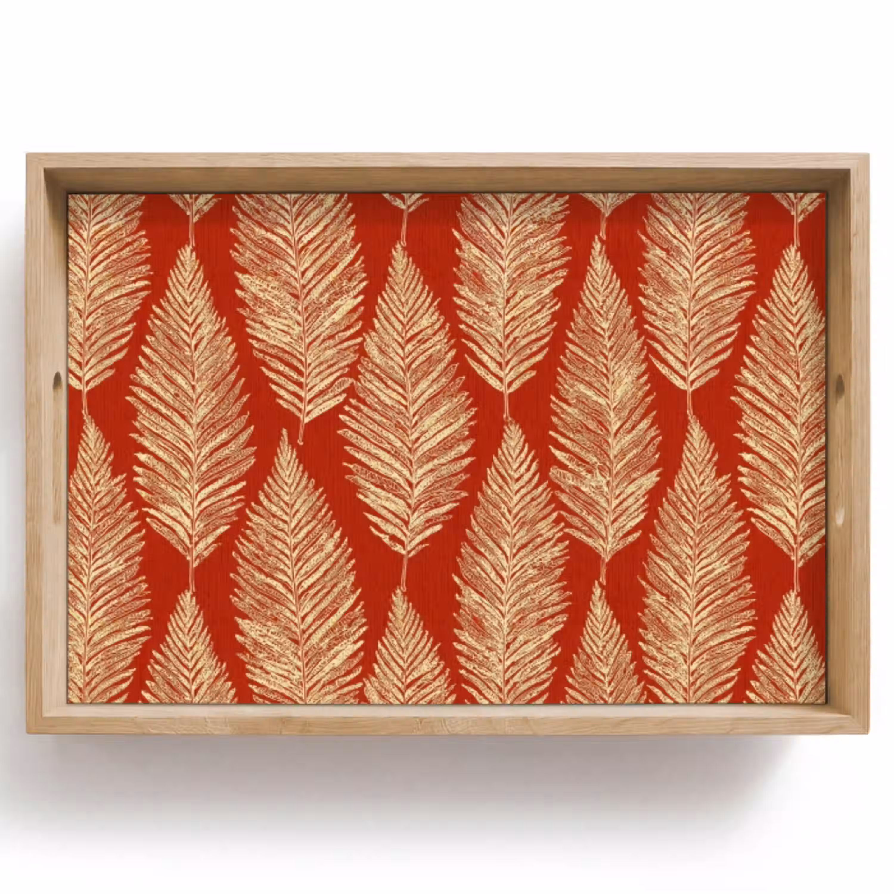 Rood - Botanisch - Varen - Patroon Dienblad Rechthoek middel 910 -z3d_shopping