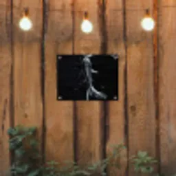 Koi - Vissen - Water - Zwart tuinposter los doek klein -sfeer1