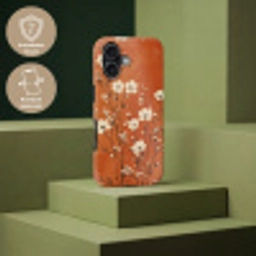 Bloemen - Wit - Subtiel - Roestkleur Toughcase MagSafe Apple iPhone 17 klein -USP_PrintM_DE