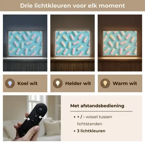 Spekjes - Pastel - Snoep - Blauw Light Box met batterij (Wandlamp) middel -USP_lichtkleurNL
