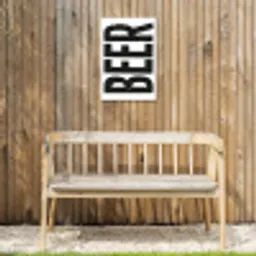 Bier - Japandi - Decoratie - Zwart Tuinposter op houten frame 2 cm dik klein -sfeer4