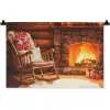 Winter - Kerst - Huis - Openhaard Wandkleed katoen klein -zz3d