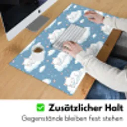 Kitten - Wolken - Blauw Muismat XXL klein 681 -ysfeer3_duits