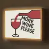 Wijnfles - Quote - Rood - Glas Light Box met batterij (Wandlamp) middel -z3d_website