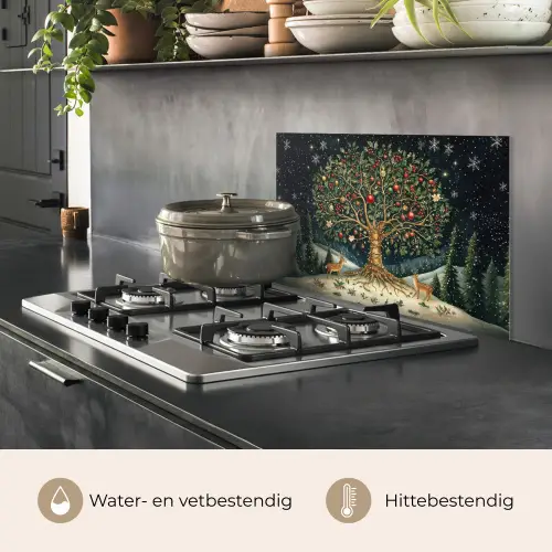 Feestboom - Winterhemel - Kleurrijk keuken achterwand spatscherm klein -usp_NL