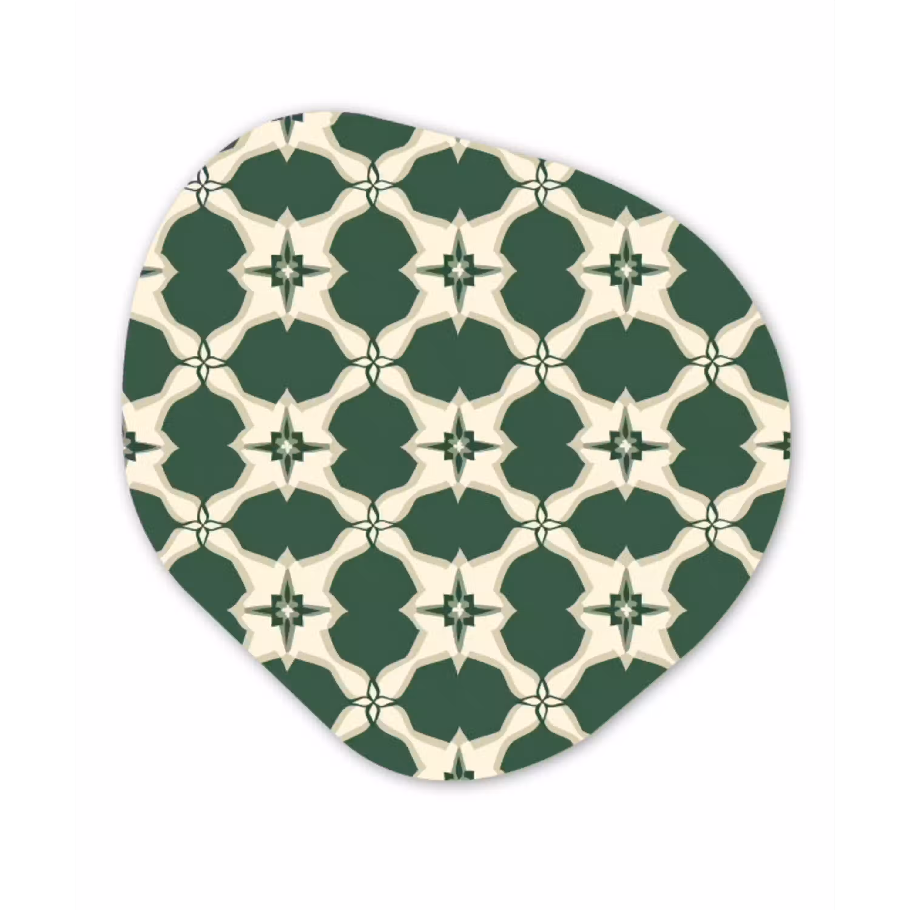 Tegel - Klassiek - Groen Wandcirkel Organisch Aluminium middel 851 -3d