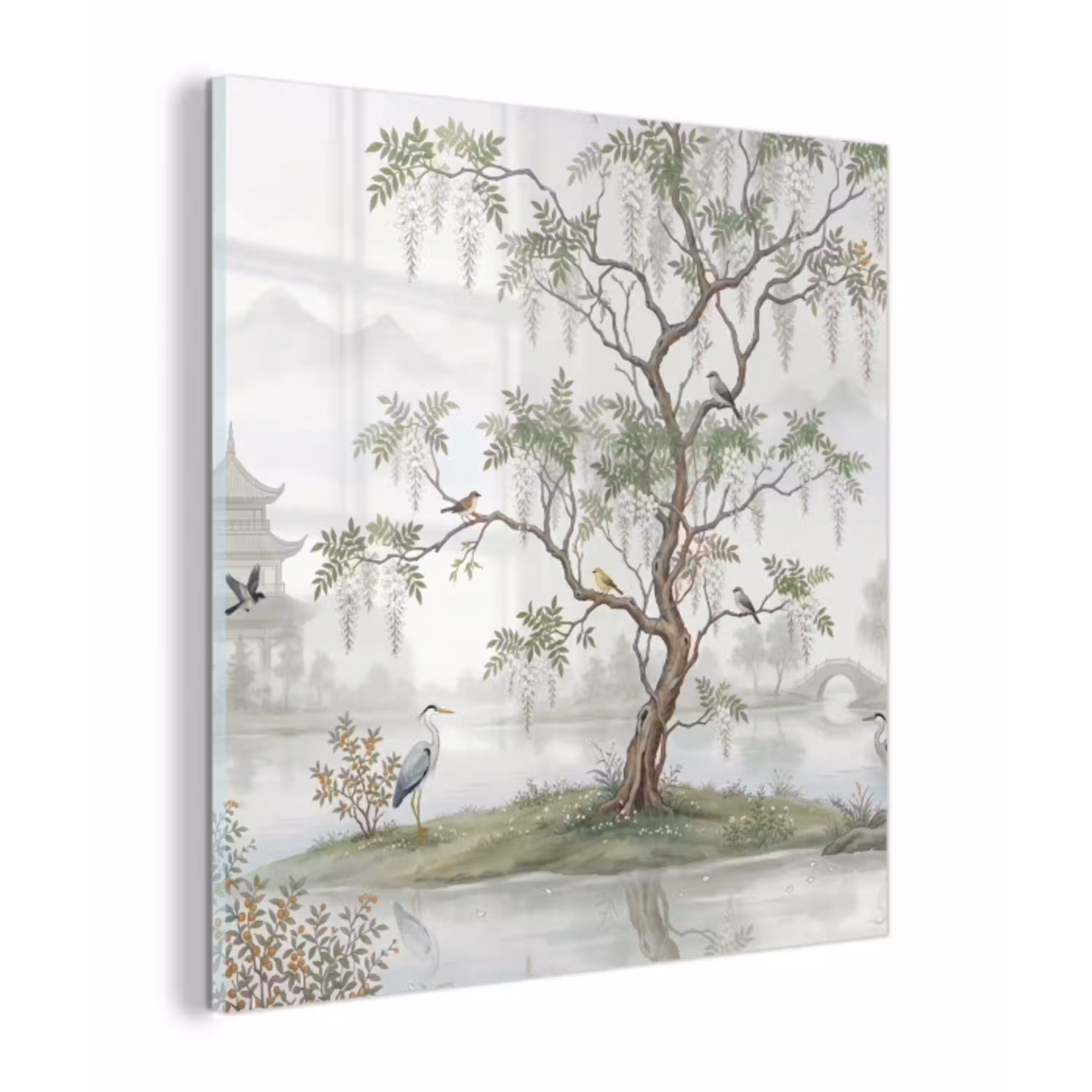 Reiger - Landschap - Groen plexiglas 5mm klein -z3d